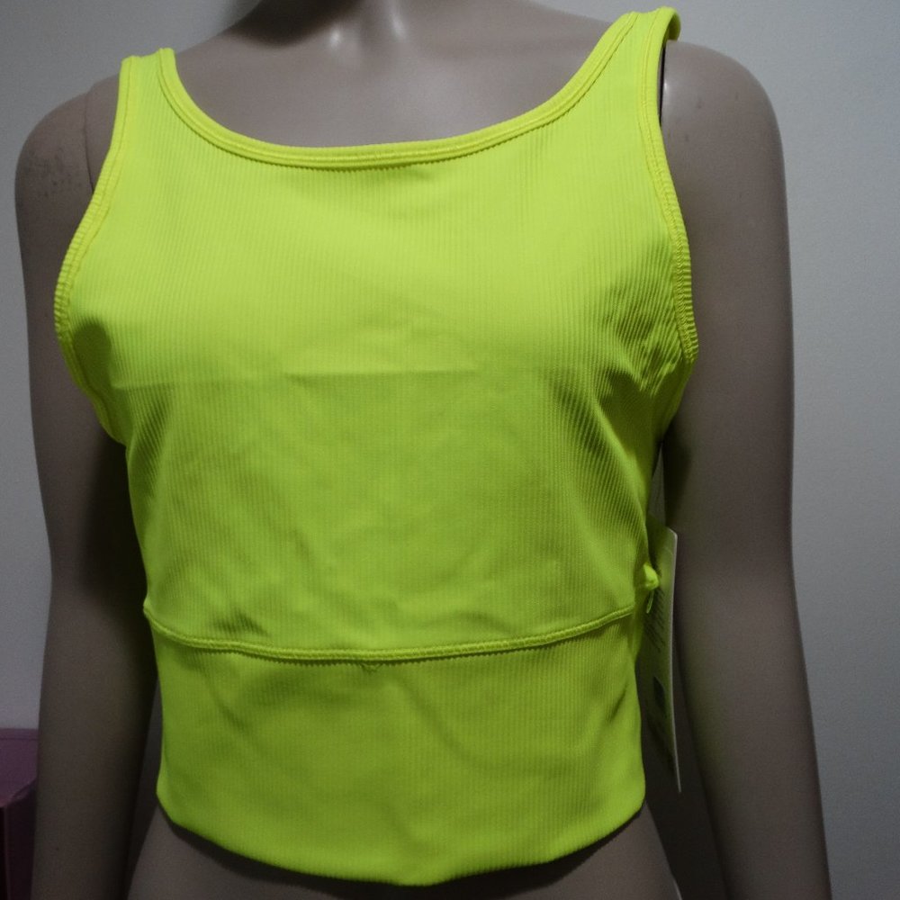 Lululemon Power Pivot Ribbed Tank Top Highlight Yellow New With Tag  Sz 6,8,10
